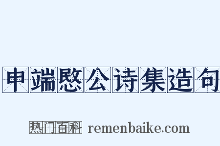 申端愍公诗集造句是什么意思的图片